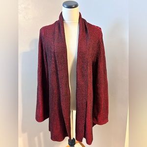 Style & Co Black And Red Cardigan Size Large